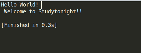 C++ hello world program