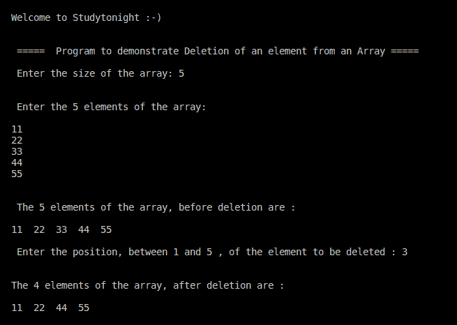 C++ deletion of an array element