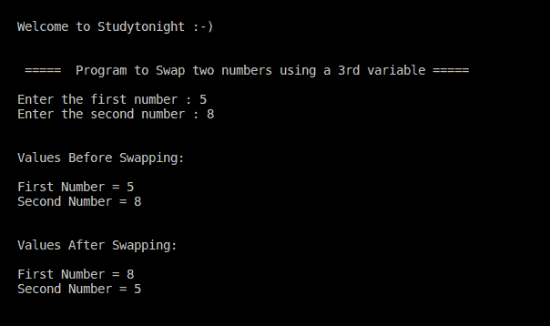 C++ swapping using a temp variable program