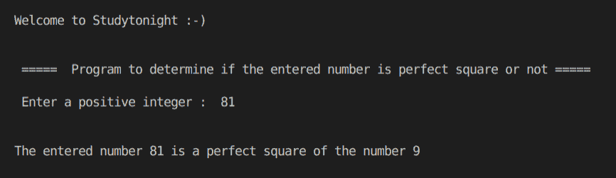 C++ perfect square 2