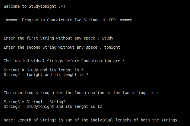 C++ string Concatenation