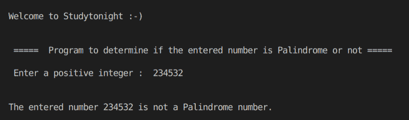 C++ palindrome program output 1