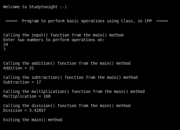 C++ Class operations