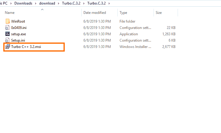 Download and instal Turbo C