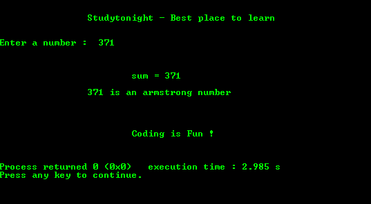 program to Check if a number is Armstrong Number