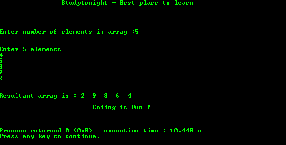 Program to reverse an Array in C