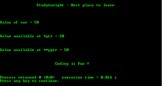 Pointer to pointer C Program