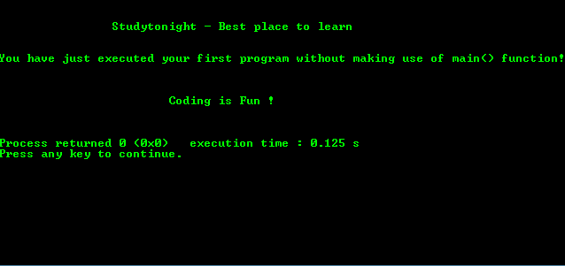 Program without main() function