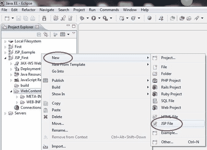 creating a JSP Page in Eclipse