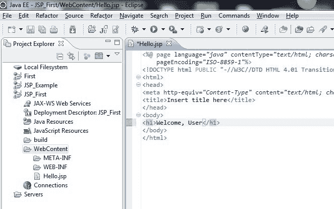 creating a JSP Page in Eclipse