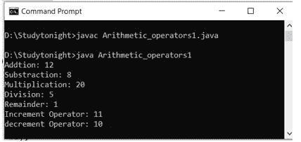 airthmatic operator Example