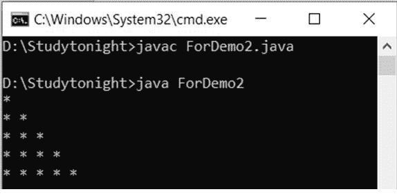 nested-for-loop program