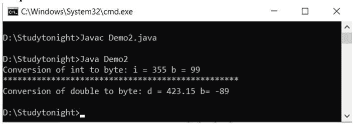 Output of conversion-example