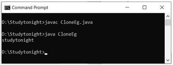 cloneEg program example