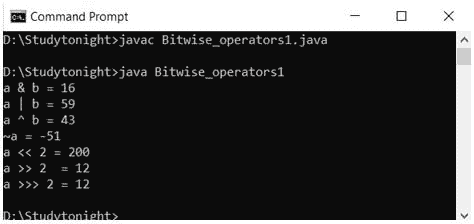 bitwise operator example