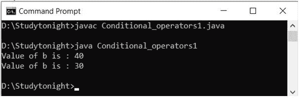 conditonal operator example