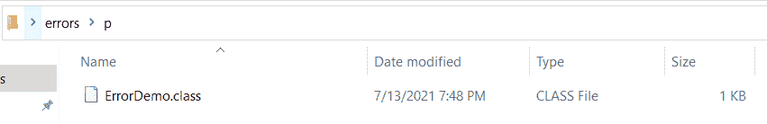 Viewing the class file in the new package