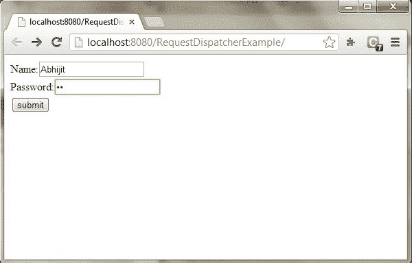 request dispatcher example