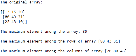 numpy.amax() code example
