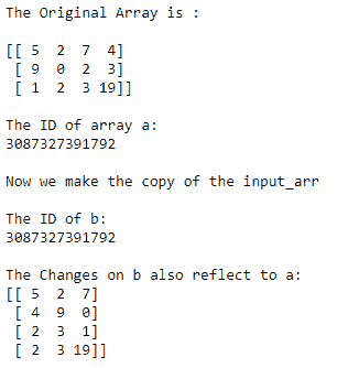 numpy no copy array example