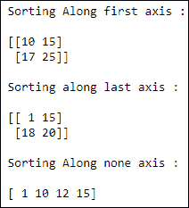 sorting NumPy array