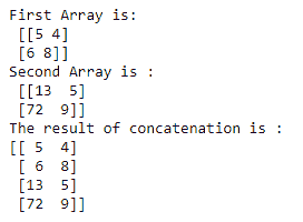 numpy concatenate() function example