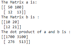 Numpy dot() function example