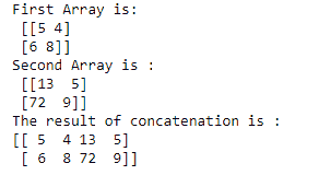 numpy concatenate() function example