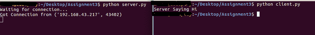 Simple client Server Program using socket programming in python