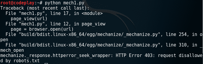 error with robots.txt while using mechanize Library