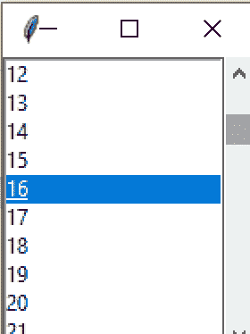 Tkinter scrollbar wdget example