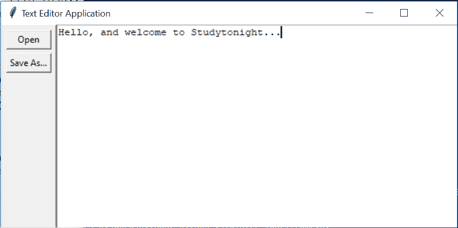 tkinter text editor aplication project example