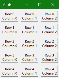 tkinter grid geometry manager example