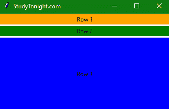 Tkinter PanedWindow example