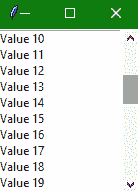 Tkinter Scrollbar Widget example