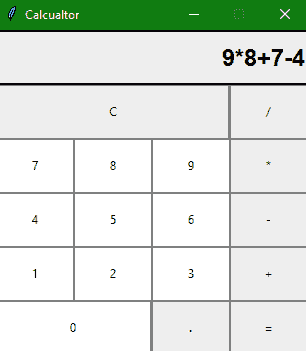 calculator app example with tkinter